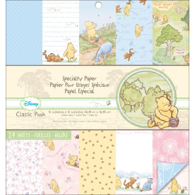 Набор бумаги для скрапбукинга Classic Pooh, 12 двусторонних листа, 30х30 см, EK Success