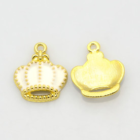 Підвіска з емаллю, Золота корона, 1 шт, 15х20х2 мм