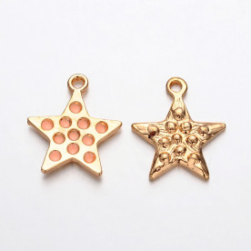 Подвеска с эмалью, Звездочка, золото, 1 шт, 21x19x2 мм