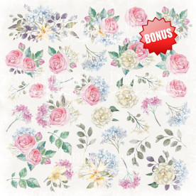 Лист с картинками для вырезания Shabby garden 30,5х30,5 см