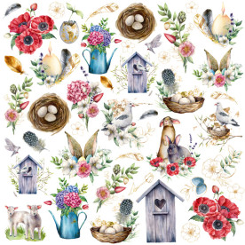 Лист з картинками для вирізання Easter 30,5х30,5 см, Фабрика Декору