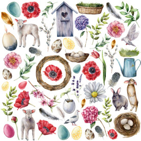 Лист с картинками для вырезания Easter 1 30,5х30,5 см, Фабрика Декора