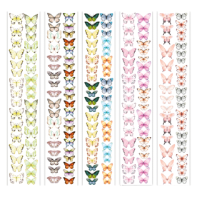 Набор полос с картинками для декорирования Бабочки розовые и бежевые, 5 шт 5х30,5 см, Фабрика Декора