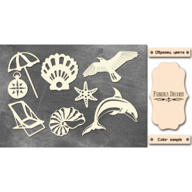 Набор чипбордов, Memories of the sea #678, молочный, 10х15 см, Фабрика Декора