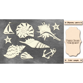 Набор чипбордов, Memories of the sea #679, молочный, 10х15 см, Фабрика Декора