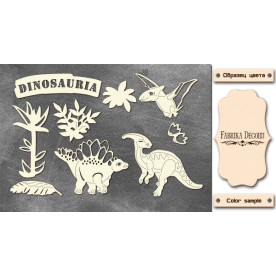 Набор чипбордов, Dinosauria #680, молочный, 10х15 см, Фабрика Декора