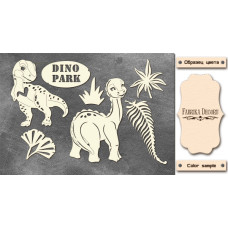 Набір чіпбордів, Dinosauria # 681, молочний, 10х15 см, Фабрика Декору
