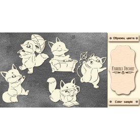 Набор чипбордов, Funny fox boy #682, молочный, 10х15 см, Фабрика Декора