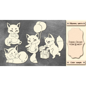 Набор чипбордов, Funny fox girl #683, молочный, 10х15 см, Фабрика Декора