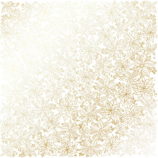 Лист одностороннього паперу з фольгуванням Golden Poinsettia White 30,5х30,5 см