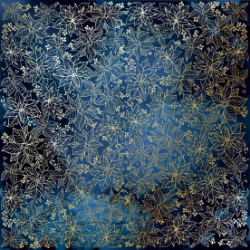 Лист одностороннього паперу з фольгуванням Golden Poinsettia Night garden 30,5х30,5 см