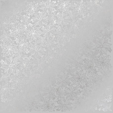 Лист одностороннього паперу з фольгуванням Silver Poinsettia Gray 30,5х30,5 см