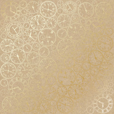 Лист одностороннього паперу з фольгуванням Golden Clocks Kraft 30,5х30,5 см