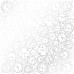 Лист односторонней бумаги с фольгированием Silver Clocks White 30,5х30,5 см Фабрика Декору