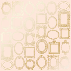 Аркуш паперу з фольгуванням Golden Frames Beige 30,5х30,5 см, Фабрика Декора