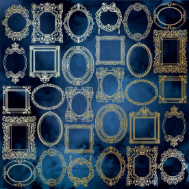 Лист бумаги с фольгированием Golden Frames Night garden 30,5х30,5 см, Фабрика Декора