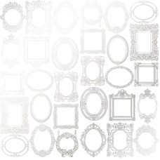 Аркуш паперу з фольгуванням Silver Frames White 30,5х30,5 см, Фабрика Декора