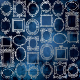 Аркуш паперу з фольгуванням Silver Frames Night garden 30,5х30,5 см, Фабрика Декора