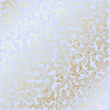 Аркуш паперу з фольгуванням Golden Butterflies Purple 30,5х30,5 см, Фабрика Декора