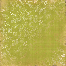 Аркуш паперу з фольгуванням Golden Branches Light green 30,5х30,5 см, Фабрика Декора