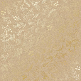 Аркуш паперу з фольгуванням Golden Branches Kraft 30,5х30,5 см, Фабрика Декора