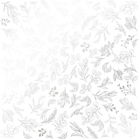 Аркуш паперу з фольгуванням Silver Branches White 30,5х30,5 см, Фабрика Декора