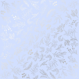 Аркуш паперу з фольгуванням Silver Branches Purple 30,5х30,5 см Фабрика Декору
