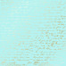 Лист бумаги с фольгированием Golden Text Turquoise 30,5х30,5 см, Фабрика Декора