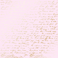 Аркуш паперу з фольгуванням Golden Text Light pink 30,5х30,5 см, Фабрика Декора