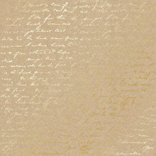 Лист бумаги с фольгированием Golden Text Kraft 30,5х30,5 см, Фабрика Декора