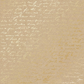 Лист бумаги с фольгированием Golden Text Kraft 30,5х30,5 см, Фабрика Декора