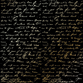 Лист бумаги с фольгированием Golden Text Black 30,5х30,5 см, Фабрика Декора
