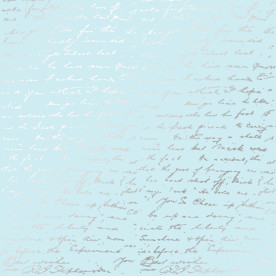 Лист бумаги с фольгированием Silver Text Blue 30,5х30,5 см, Фабрика Декора