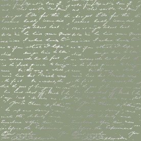 Аркуш паперу з фольгуванням Silver Text Olive 30,5х30,5 см, Фабрика Декора