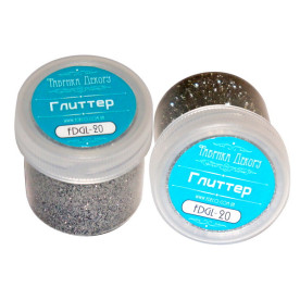 Глиттер Черное серебро 20 мл, Фабрика Декора