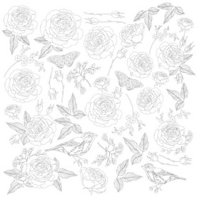 Аркуш для розфарбовування аква чорнилом Sensual Love 30,5x30,5 см, Фабрика Декору