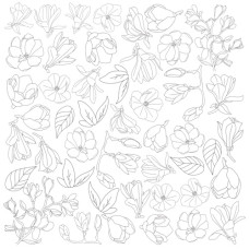 Аркуш для розфарбовування маркерами Magnolia in bloom 30,5x30,5 см, Фабрика Декору
