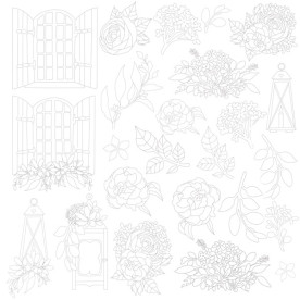 Аркуш для розфарбовування маркерами Shabby love 30,5x30,5 см, Фабрика Декору