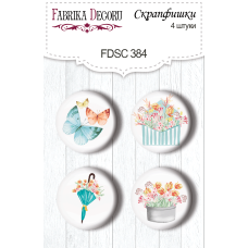 Скрапфішки набір 4шт Scent of spring 1 #384, Фабрика Декора