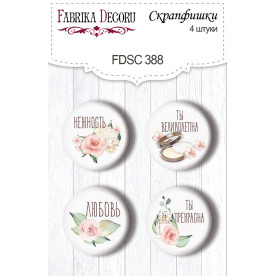 Скрапфішки набір 4шт Tenderness and love RU #388, Фабрика Декору