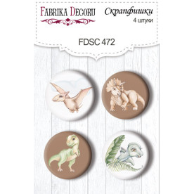 Скрапфішки, набір 4 шт, Dinosauria # 472, Фабрика Декору