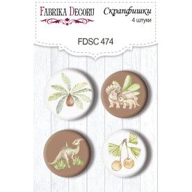 Скрапфішки, набір 4 шт, Dinosauria # 474, Фабрика Декору