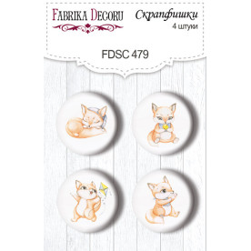 Скрапфішки, набір 4 шт, Funny fox boy # 479, Фабрика Декору