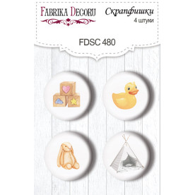 Скрапфішки, набір 4 шт, Funny fox boy # 480, Фабрика Декору