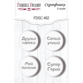 Скрапфішки, набір 4 шт, Funny fox boy RU # 482, Фабрика Декору