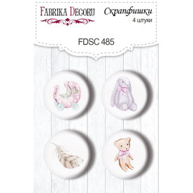 Скрапфишки, набор 4 шт, Funny fox girl #485, Фабрика Декора