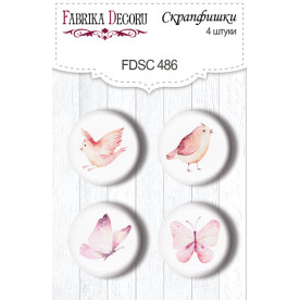 Скрапфішки, набір 4 шт, Funny fox girl # 486, Фабрика Декору