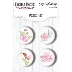 Скрапфішки, набір 4 шт, Funny fox girl # 487, Фабрика Декору