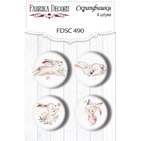 Скрапфишки, набор 4 шт, Sweet bunny #490, Фабрика Декора