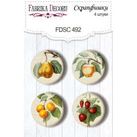 Скрапфішки, набір 4 шт, Summer botanical diary # 492, Фабрика Декору